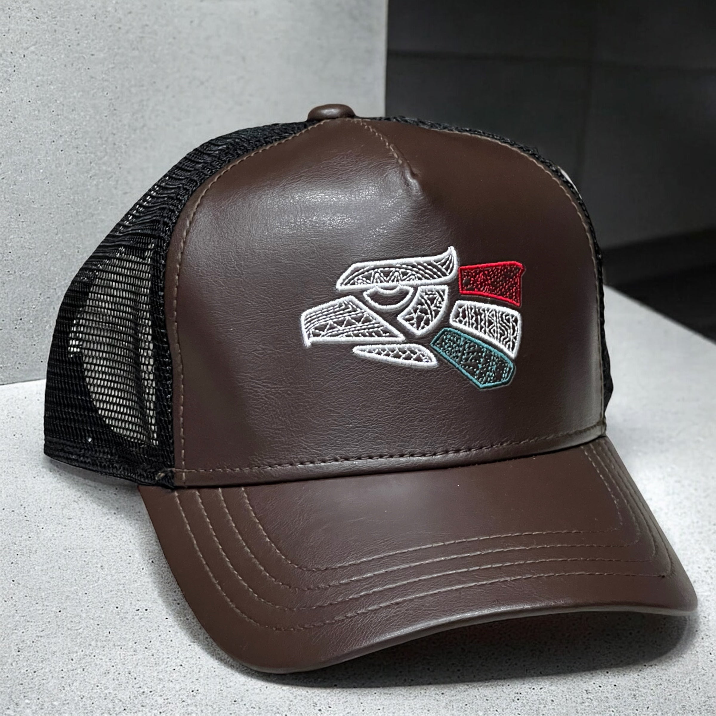 Mexico Eagle Leather Trucker Hat