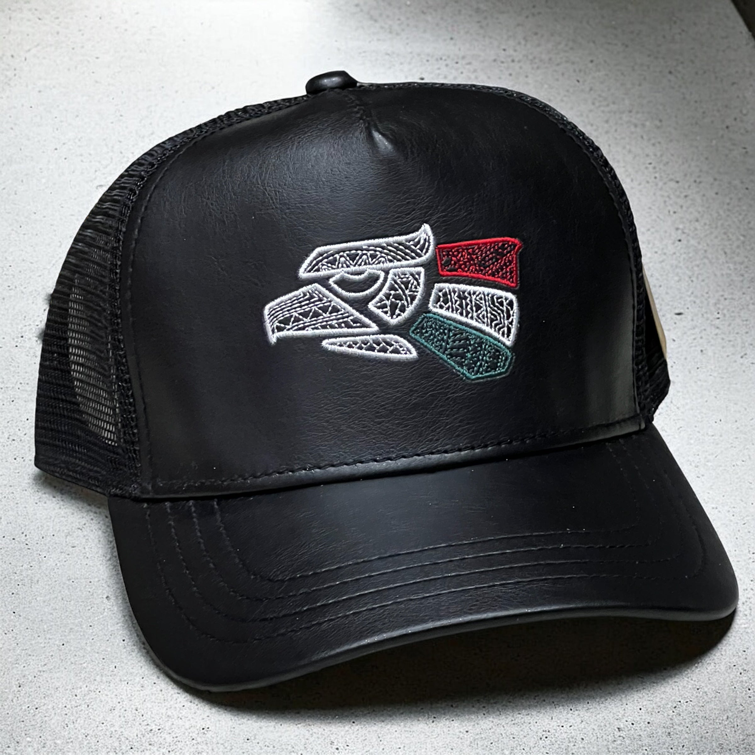 Mexico Eagle Leather Trucker Hat