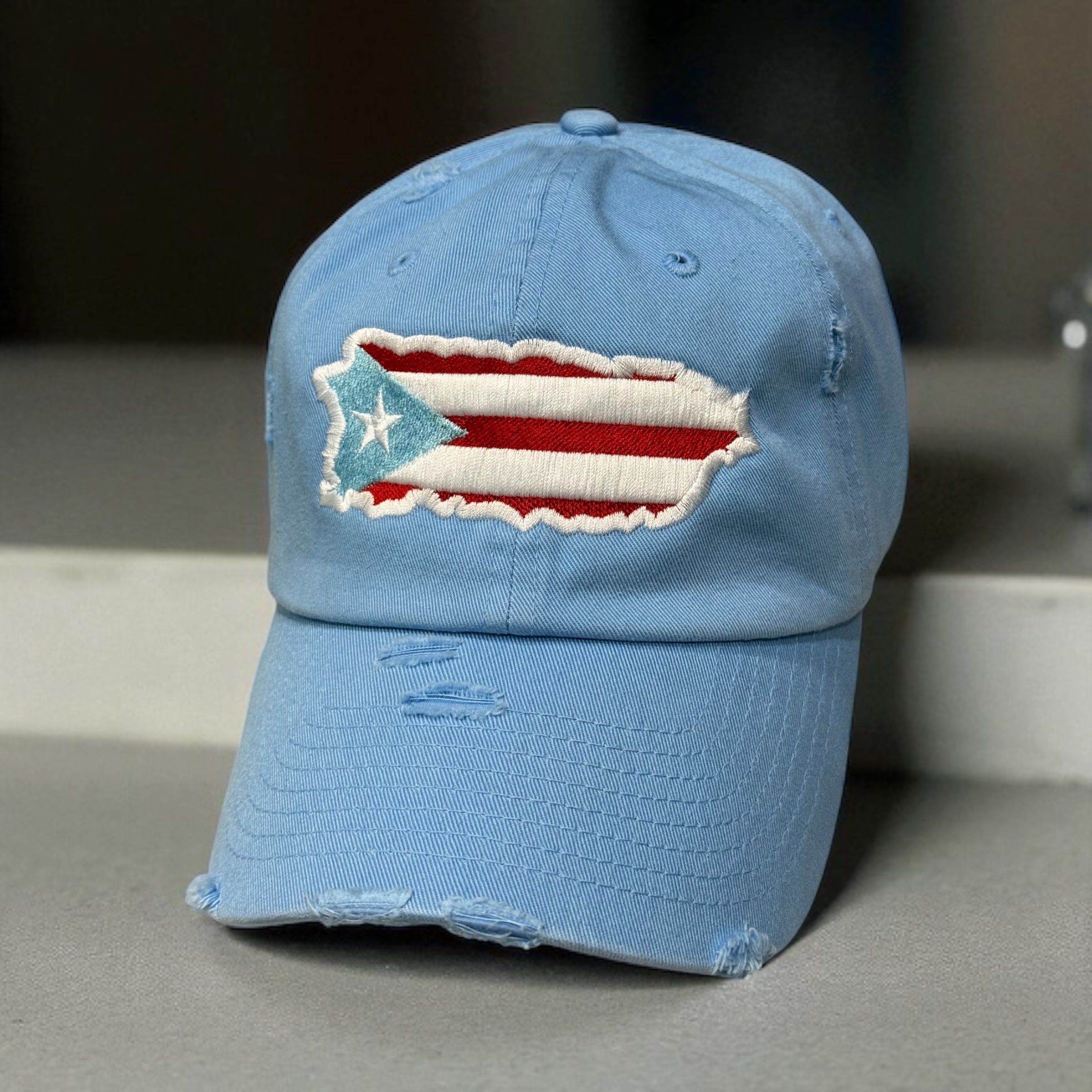 Baby Blue Puerto Rican Island Flag Dad Hat