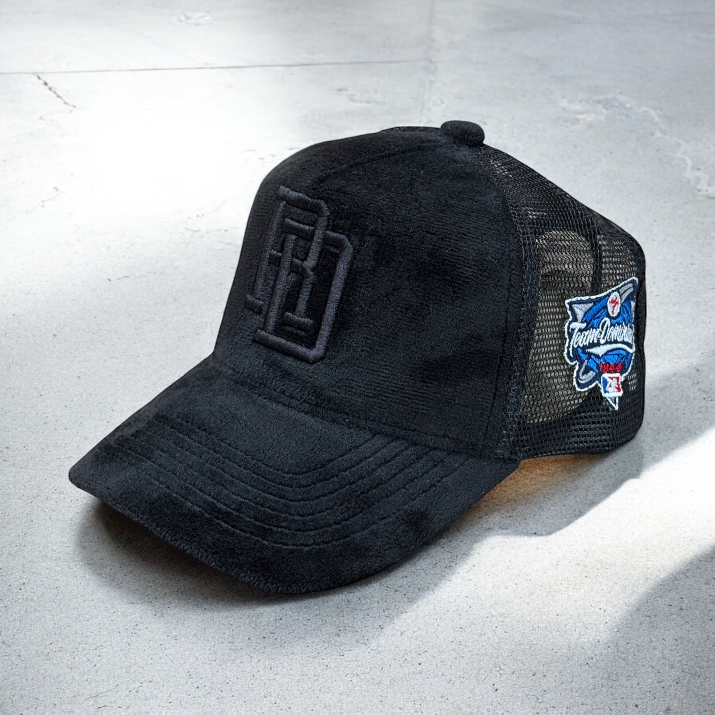 Suede Dominican Republic Patch Trucker