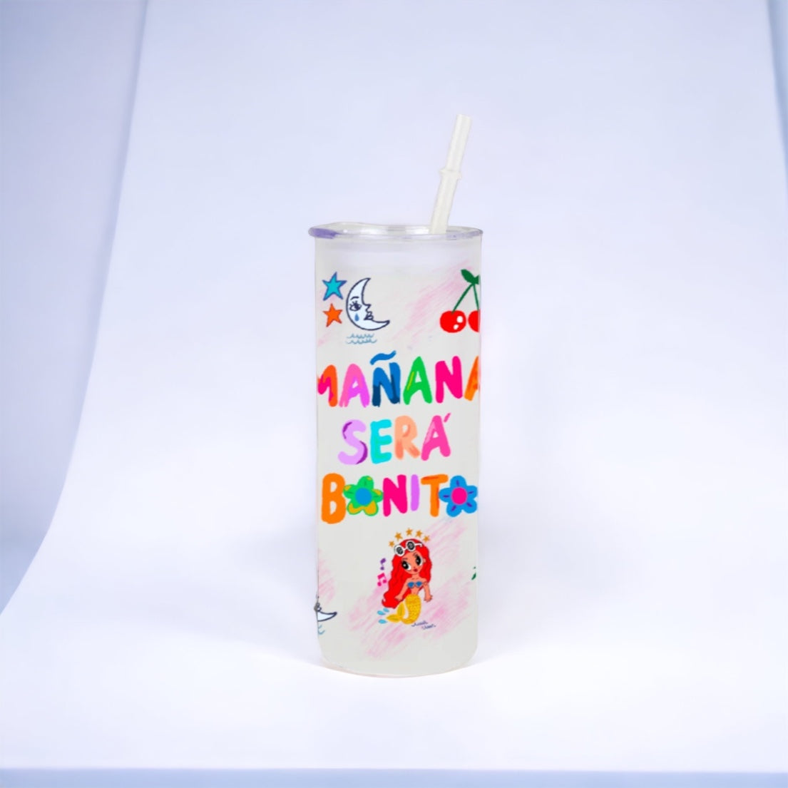 25 OZ Mañana Bonito Frosted Glass Tumbler