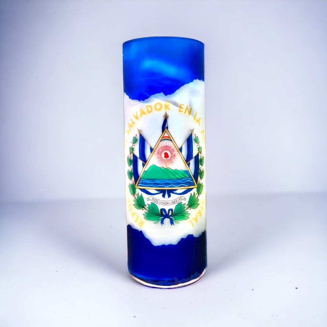 25 OZ El Salvador Frosted Glass Tumbler