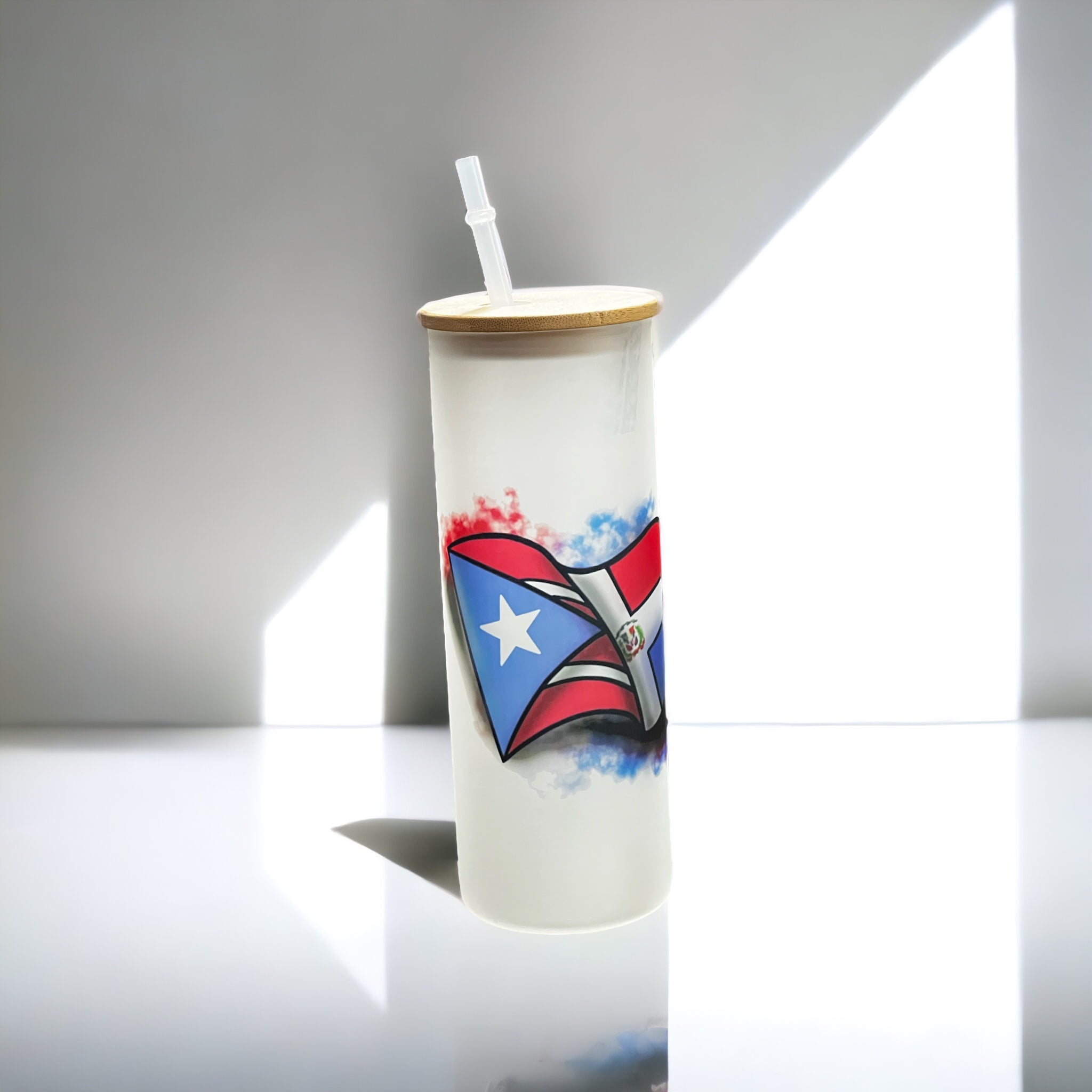 25 OZ DominiRican Frosted Glass Tumbler