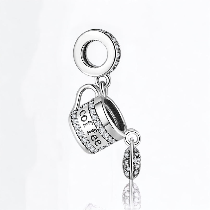 Coffee 925 Sterling Silver Bracelet Charm