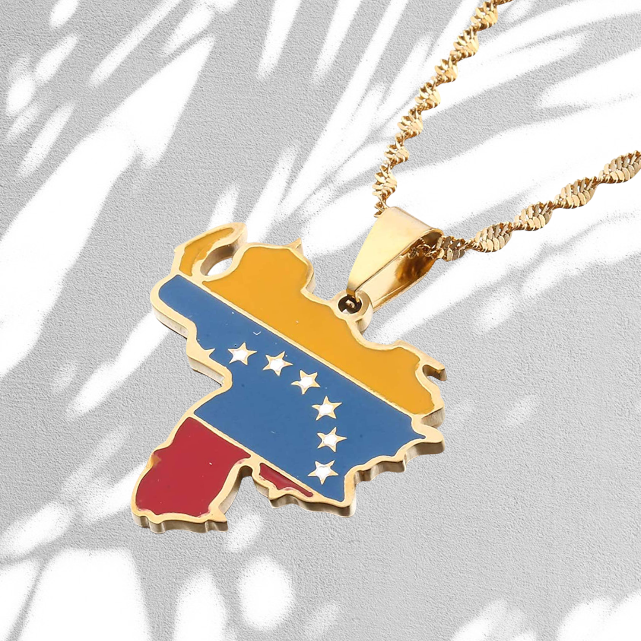 Venezuela Map Flag Necklace