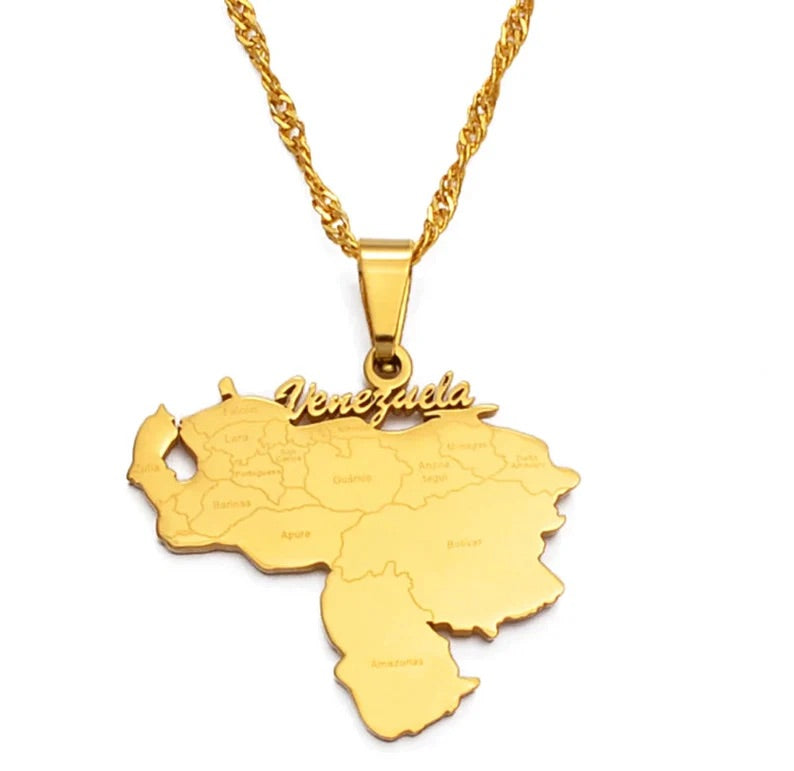 Venezuela Map Necklace