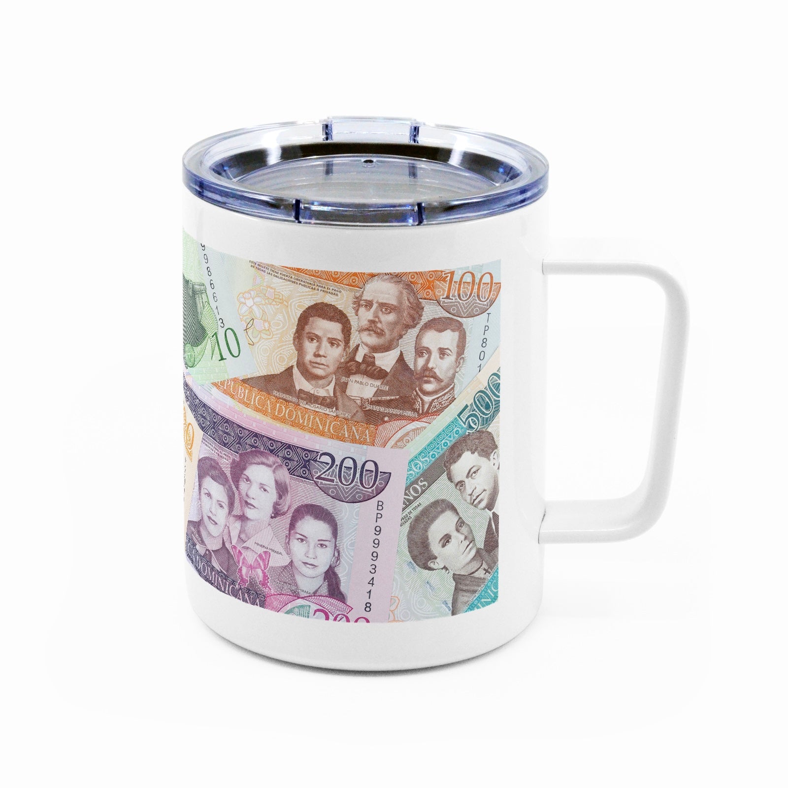 DOP Dominican Pesos Travel Mug 12 Oz