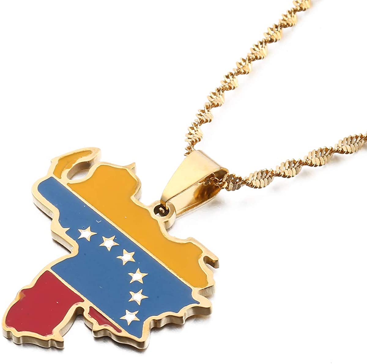 Venezuela Map Flag Necklace