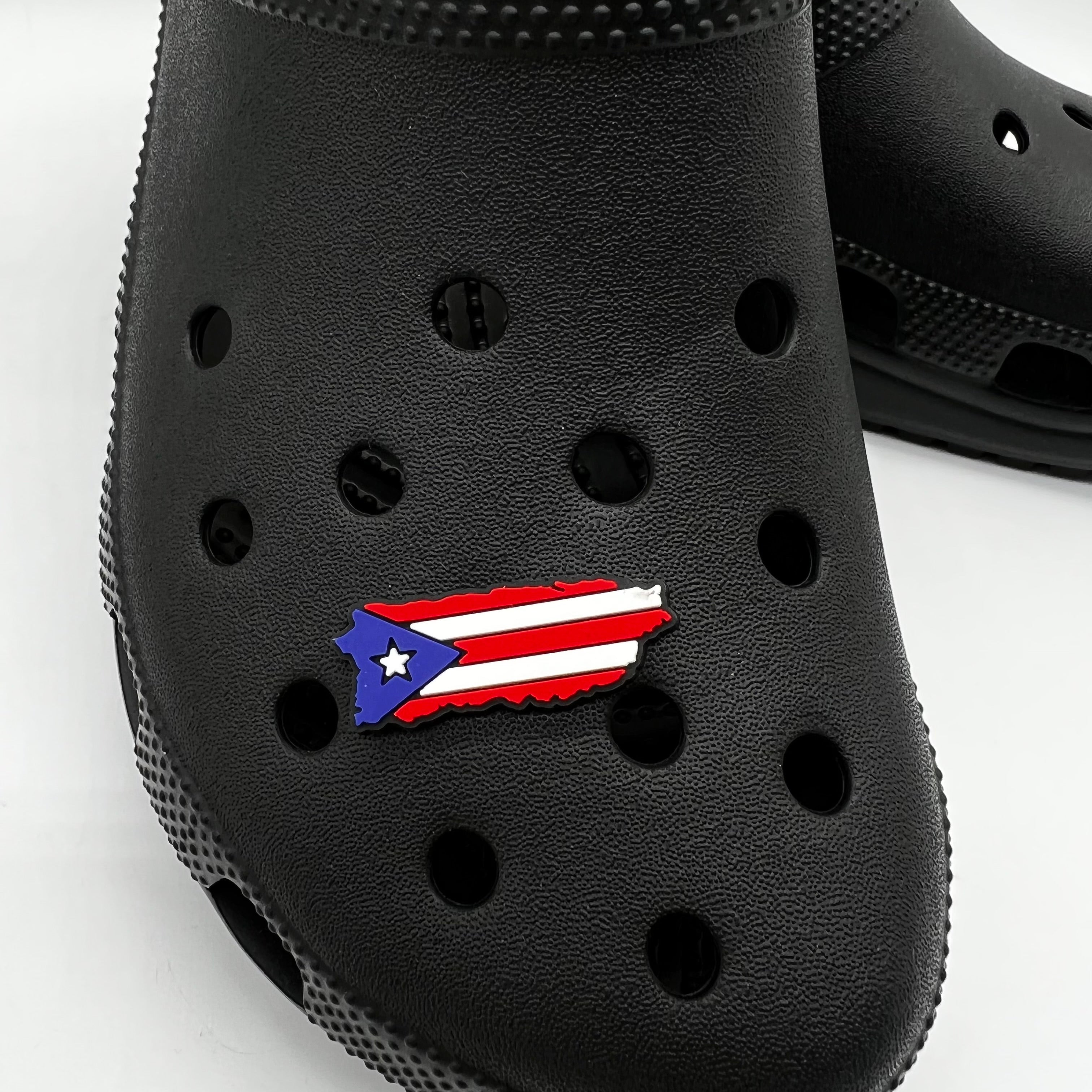 Puerto Rico Map Croc Charm
